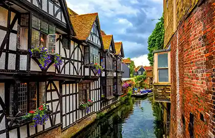View of River Stour from High Street in Camterbury, Kent