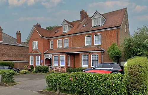 Exterior view of Ferndale care home in Southgate, Crawley