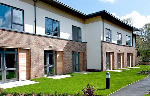 Exterior view of Mill View care home in East Grinstead